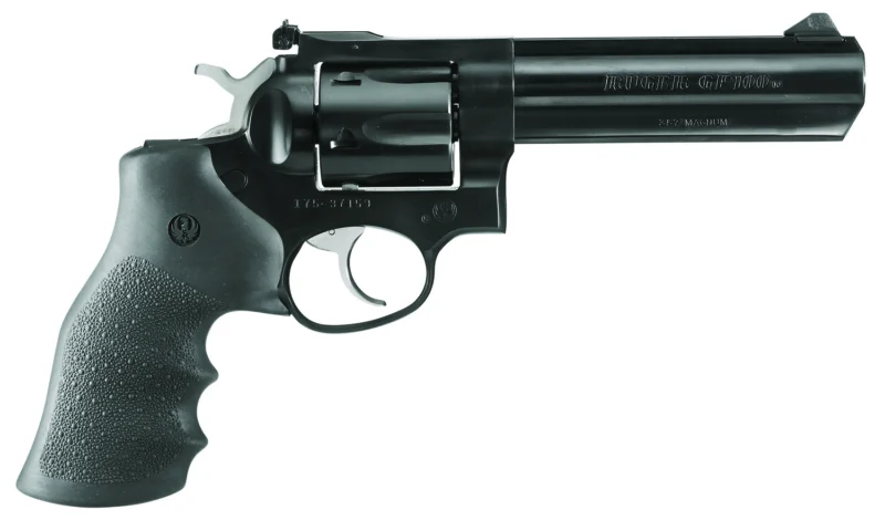 Ruger 1756 GP100 Sports South Exclusive 357 Mag 6 Shot 5" Blued Full Lug Steel Barrel, Blued Cylinder Blued Steel Frame, Black Finger Grooved Rubber Grip, Transfer Bar Safety, Exposed Hammer