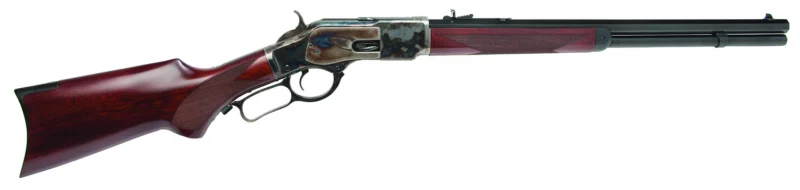 Cimarron CA206 1873 Short Deluxe Full Size 44 Special 10+1, 20" Blued Octagon Steel Barrel, Color Case Hardened Steel Receiver, Walnut Fixed Pistol Grip Stock, Right Hand
