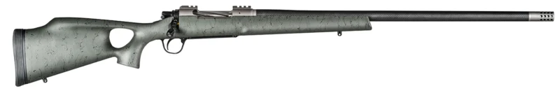 Christensen Arms CA10269315322 Summit TI Full Size 7mm Rem Mag 3+1, 26" Natural Titanium Steel Threaded Barrel, Natural Titanium Aluminum Receiver, Green w/Black Webbing Fixed Thumbhole Stock