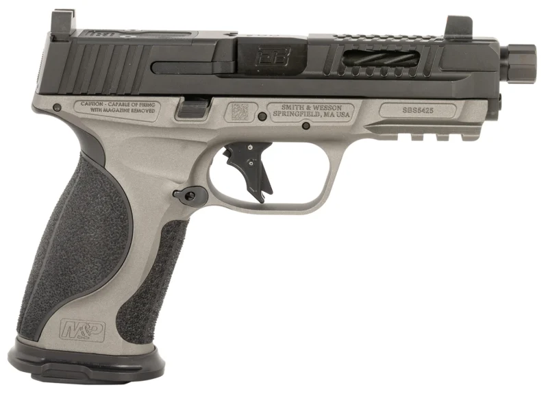 Ed Brown MPFMATCH Fueled M&P Match 9mm Luger 19+1 4.75" Black Nitride Match Grade Threaded Barrel, Black Nitride Optic Cut/Ported/Serrated Stainless Steel Slide