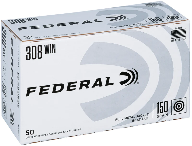Federal .308 Winchester 150gr FMJ Brass – 50rd