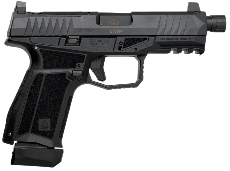 Global Ordnance LLC 815537024791 Delta M Gen2 9mm Luger 15+1 4" Black Threaded Barrel, Black Nitride Optic Cut/Serrated Slide, Black Frame, Ambidextrous