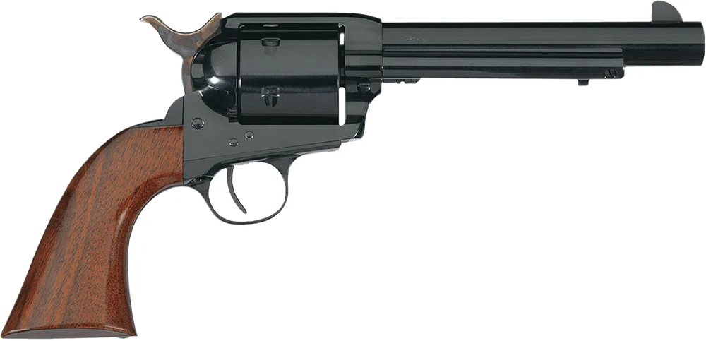 Taylors & Company 550428 1873 Cattleman 44 Rem Mag Caliber with 6" Barrel, 6rd Capacity Cylinder, Overall Blued Finish Steel & Walnut Army Size Grip
