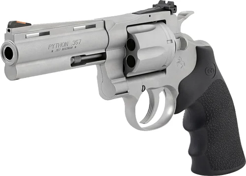 COLT PYTHON 357MAG 4.25" SS - BEAD BLASTED ADJ SIGHT HOGUE