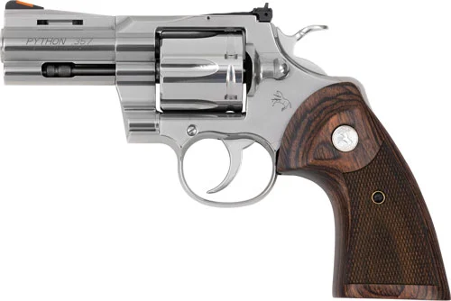 COLT PYTHON 357MAG 3" SS - ADJ SIGHT WALNUT