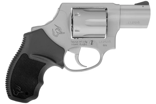 TAURUS 856 REVOLVER - MATTE STAINLESS, 38 SPL +P, 6/RD, 2" BBL, CONC. HAMMER