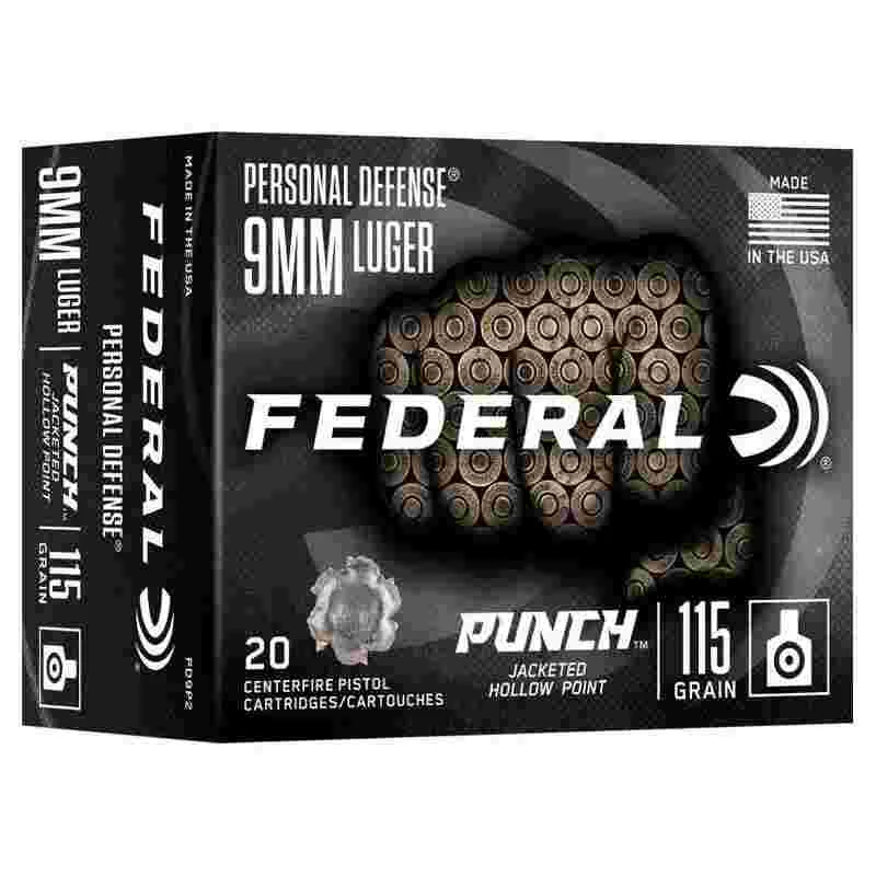 Federal 9mm Luger 115gr JHP – 20rd