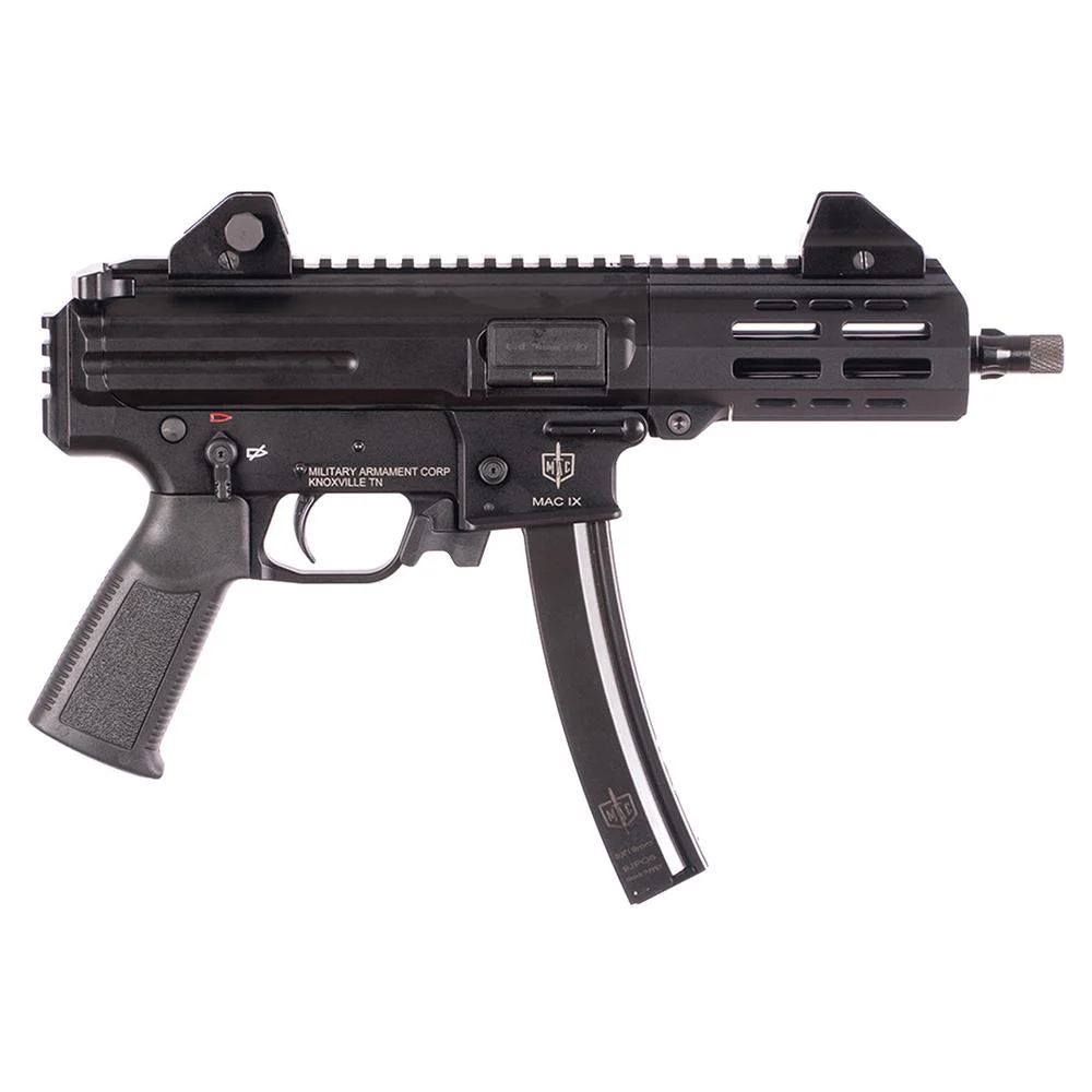 SDS Imports Mac IX Handgun 9mm Luger 30rd Magazines (2) 6.5" 1/2x28 Threaded Black Barrel